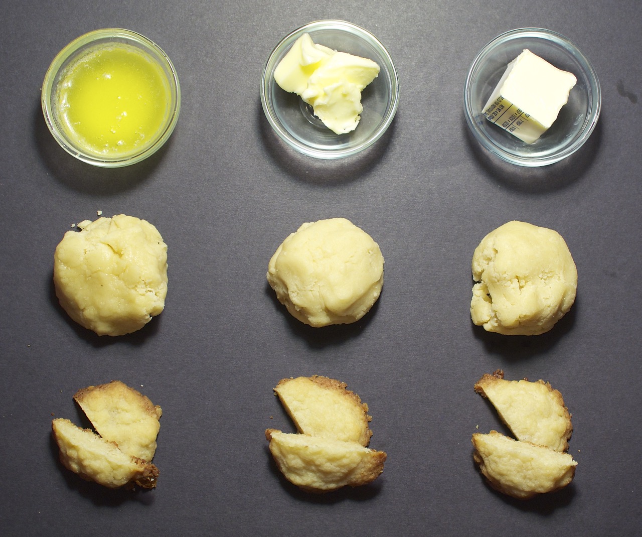 Sugar cookies made with different butter temperatures. Photo by Jeff Potter