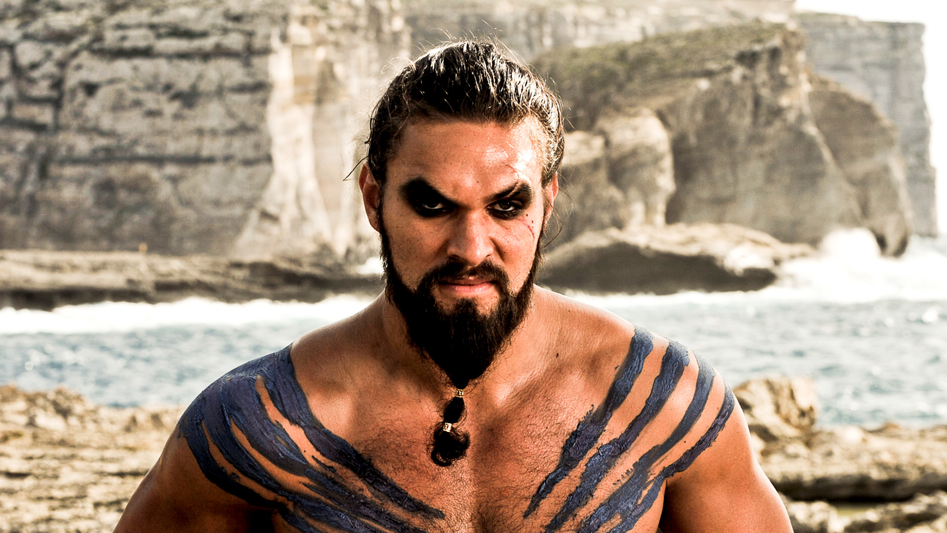 Jason Mamoa as Khal Drogo, a chieftain of the Dothraki people in HBO's "Game of Thrones." Photo courtesy of HBO