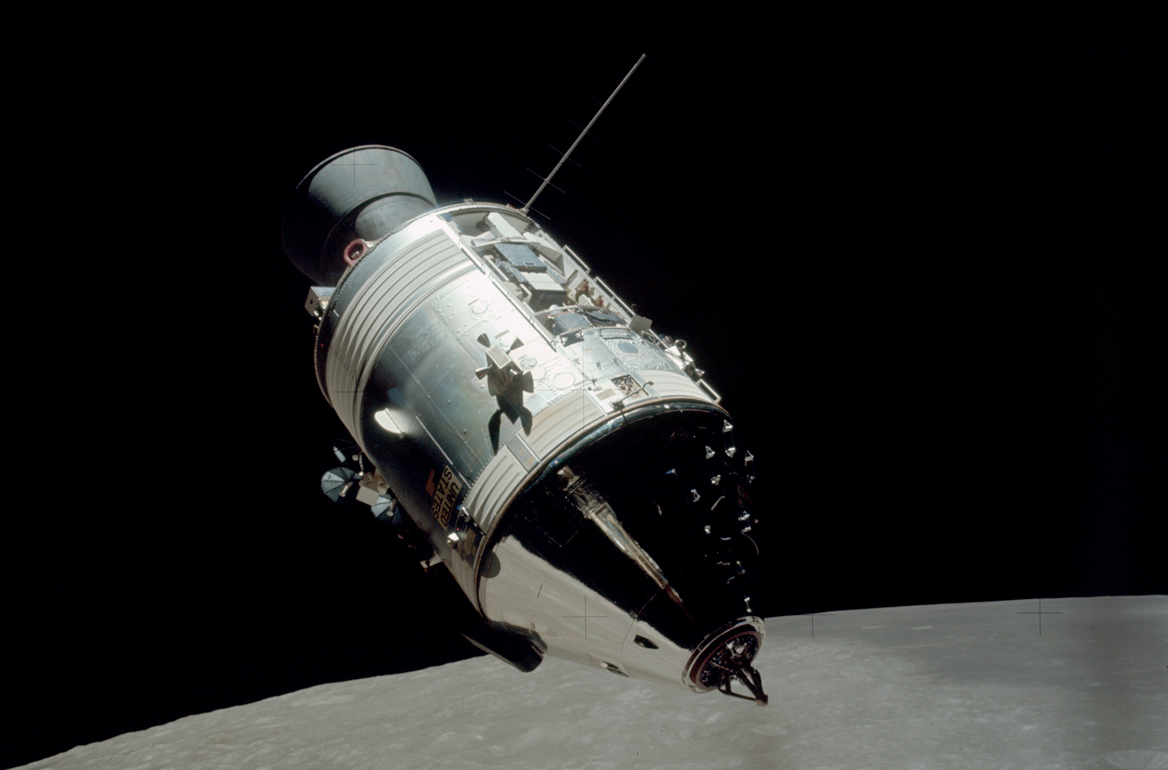 The Apollo 17 Command Module in lunar orbit. Credit: NASA