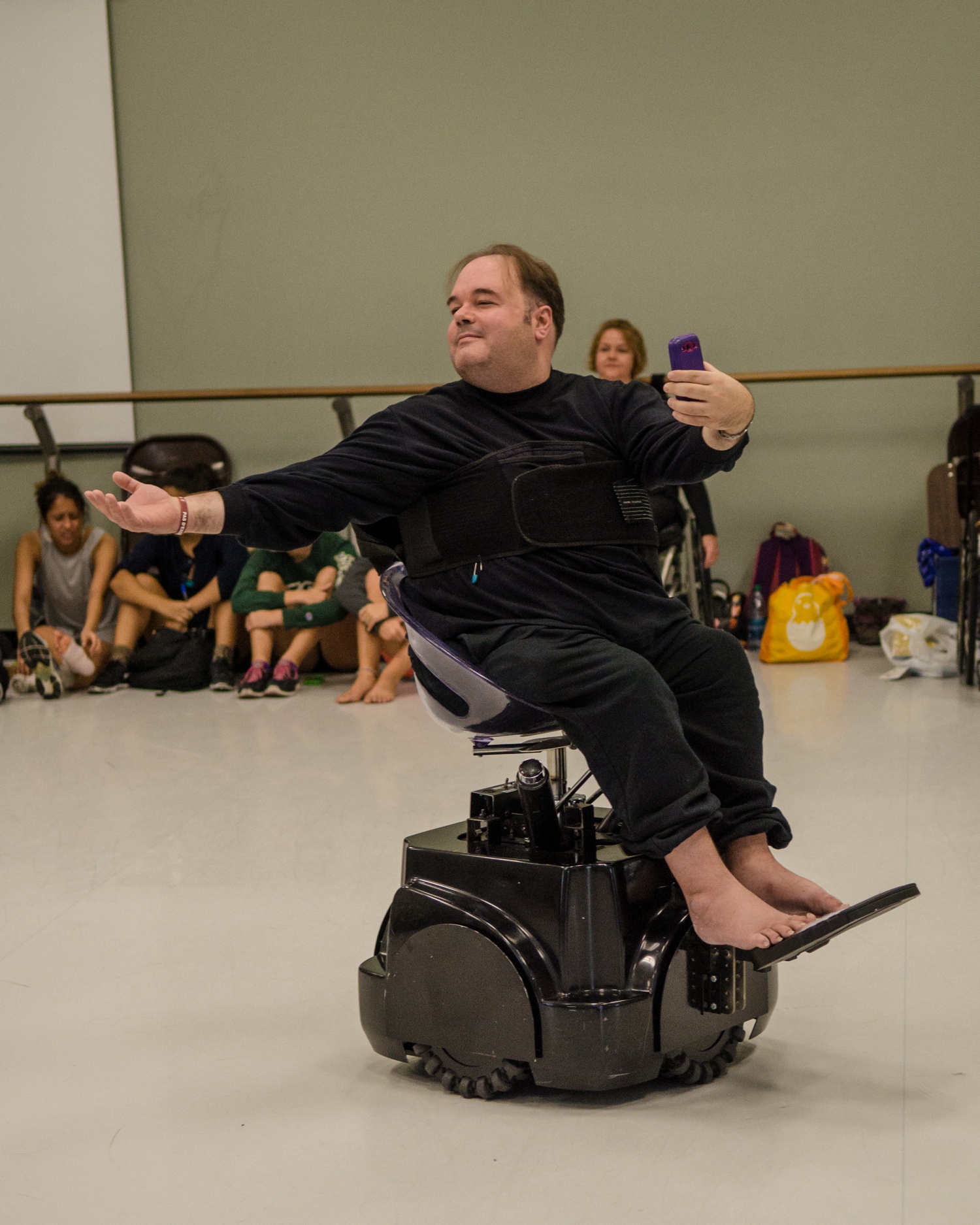 Frank Hull in the Rolling Dance Chair. Photo by Tom Kramer