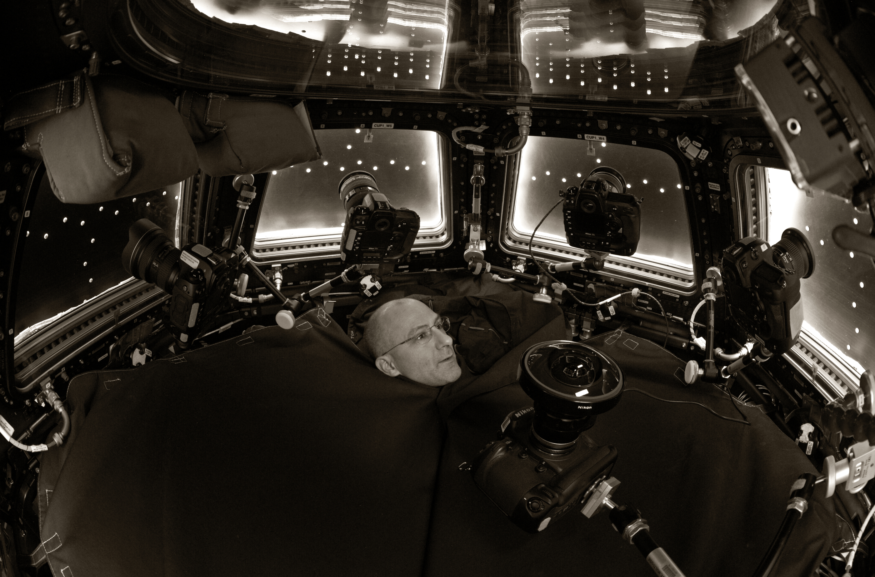 Self-portrait in the Cupola. Credit: Donald Pettit/NASA