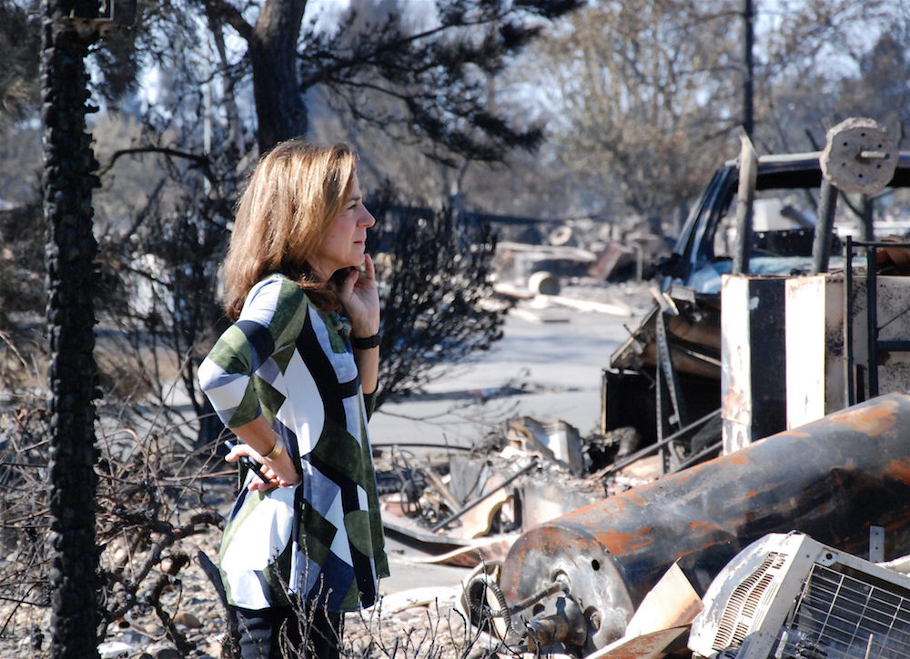 surveying fire damage