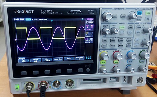 Oscilloscope showing a waveform