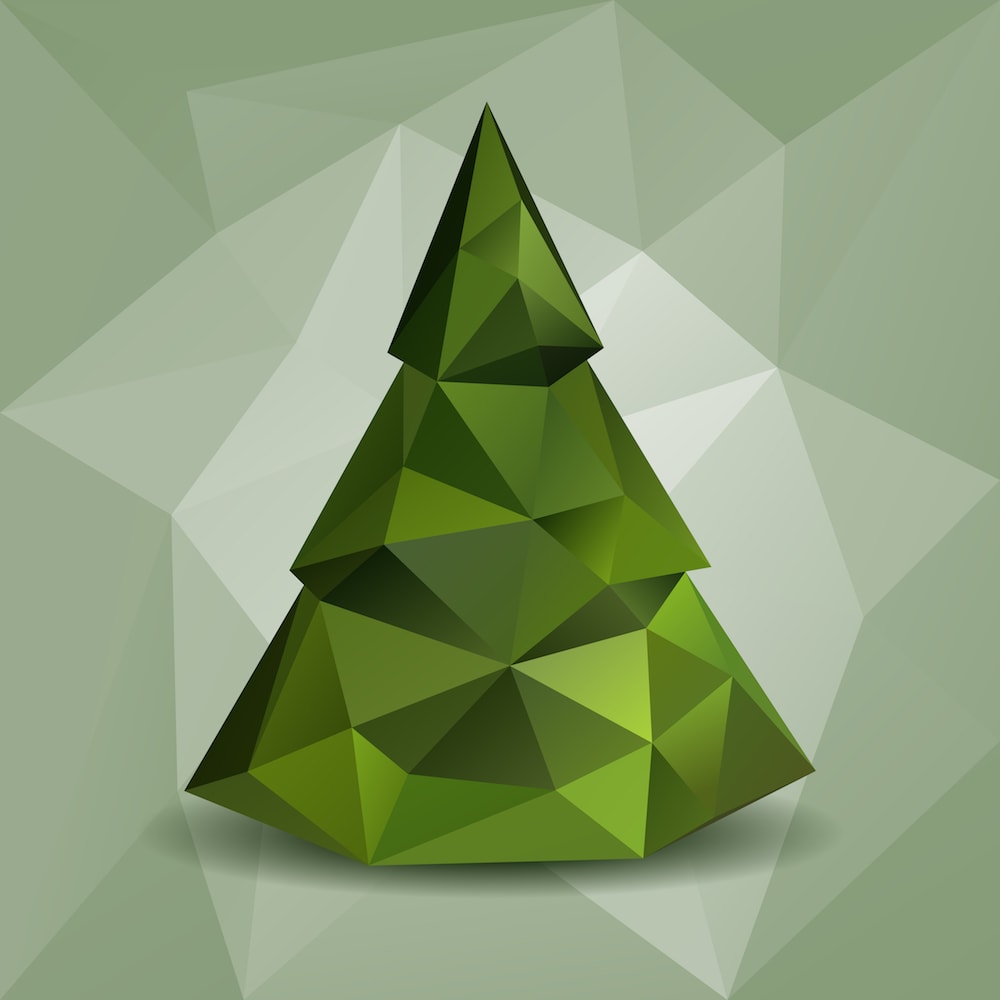green polygonal christmas tree