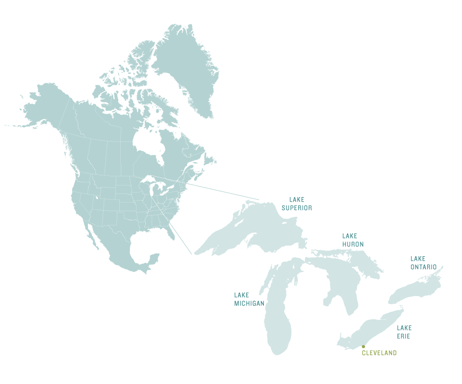 a graphic of the five Great Lakes