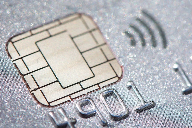 a chip on a credit card