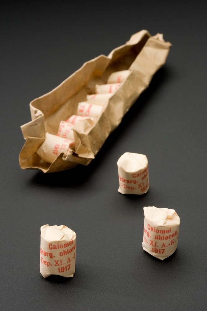 wrapped tablets of calomel