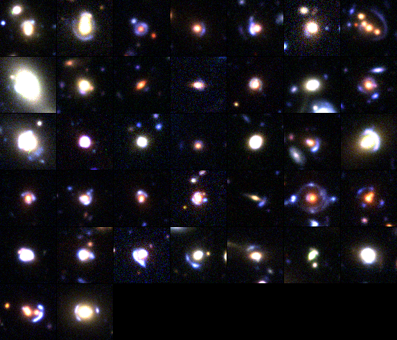 a collage of gravitational lenses