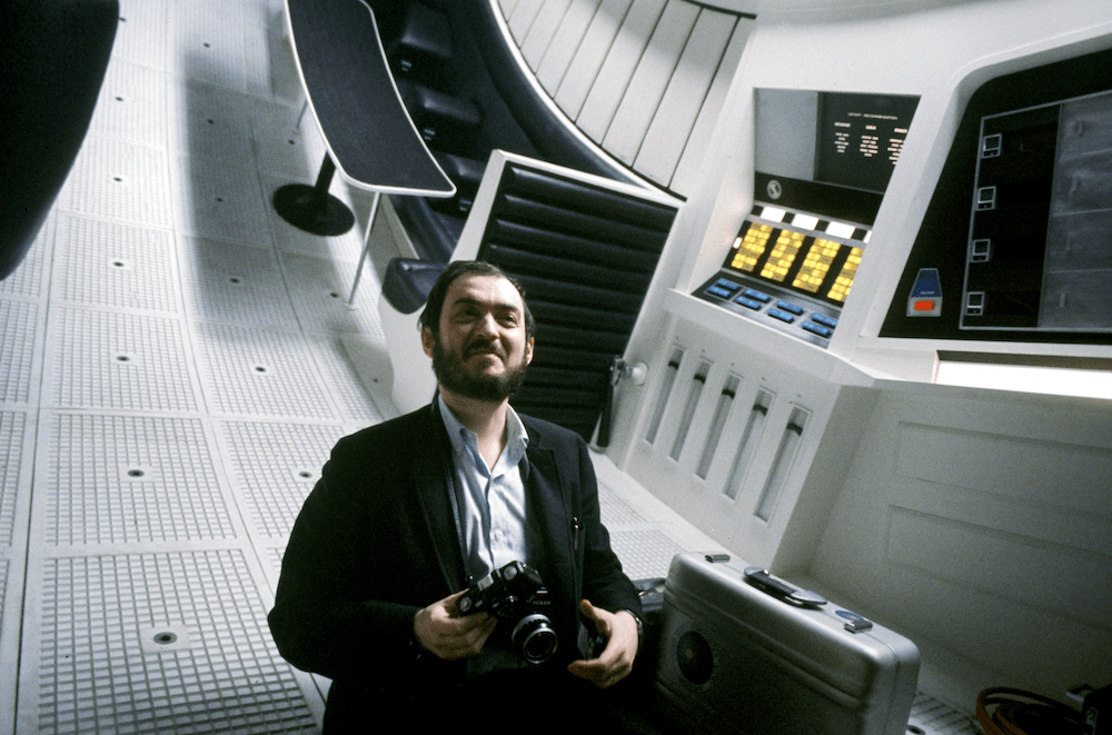 stanley kubrick on the set of 2001: a space odyssey 