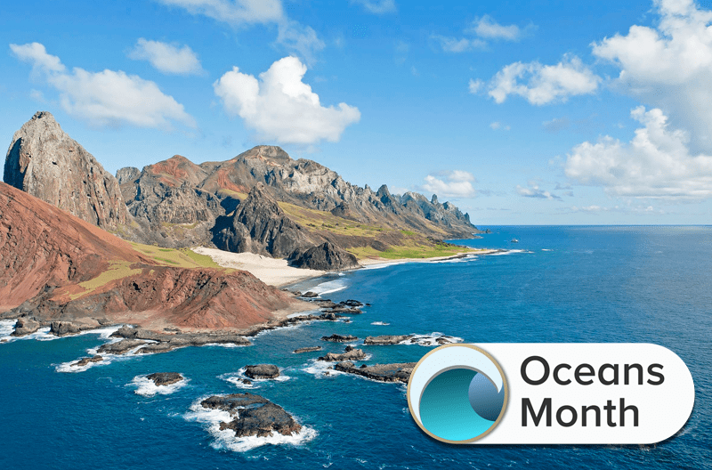 a series of islands and sprawling ocean off brazil