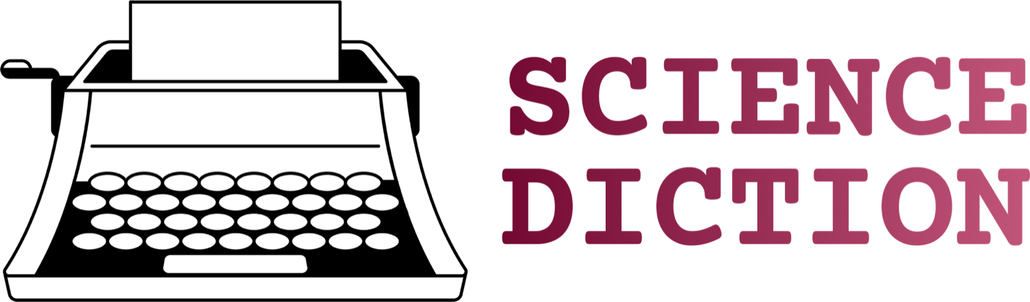 Design der Schreibmaschine mit Text 'science diction''science diction'