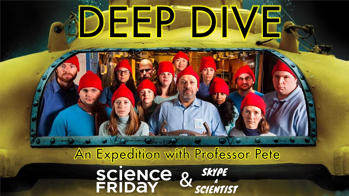 Dr. Pete and his crew as the cast members of Wes Anderson's The Life Aquatic With Steve Zissou