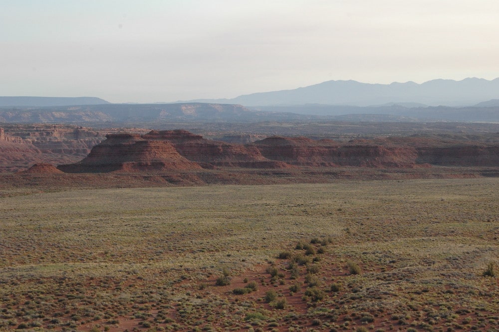 desert landscape against blue sky