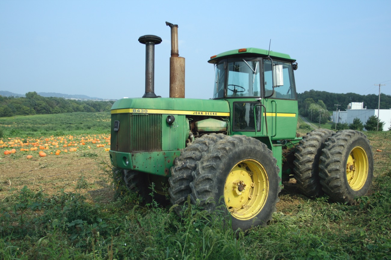 a tractor in a field