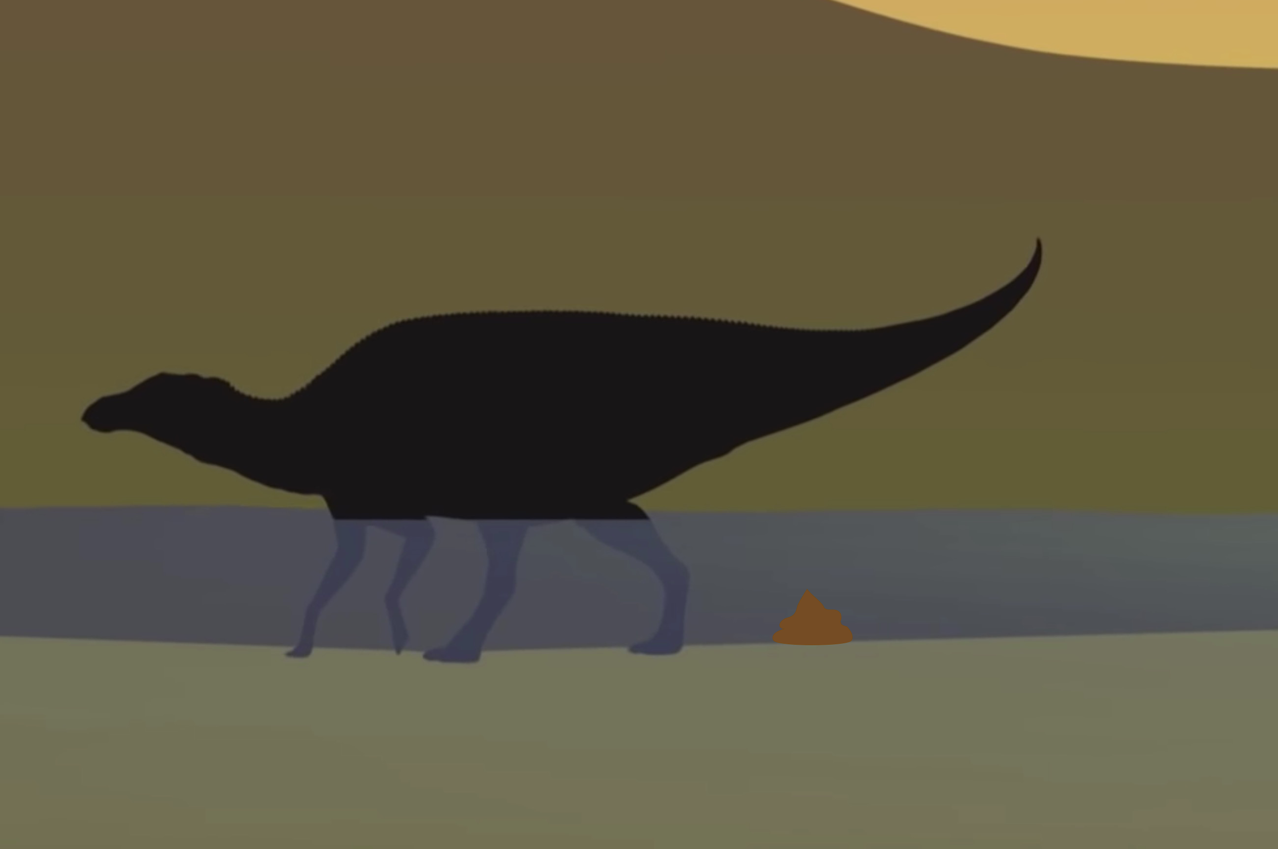 pooping dinosaur