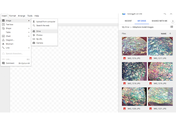a screenshot of a google menu with various images of the shiny aluminum foil images on the left