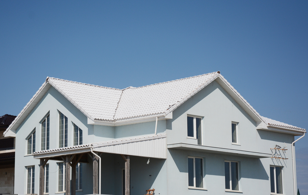 a white house with a white roof