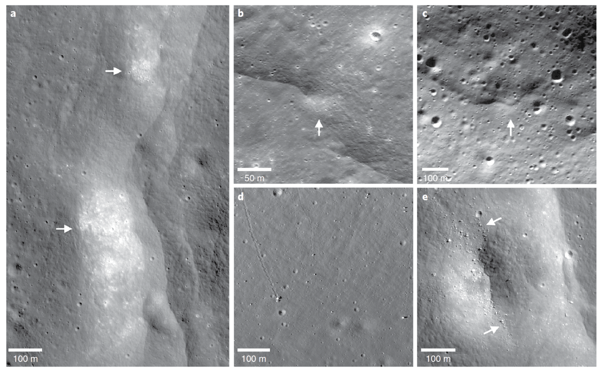 a collage of images of the surface of the moon 