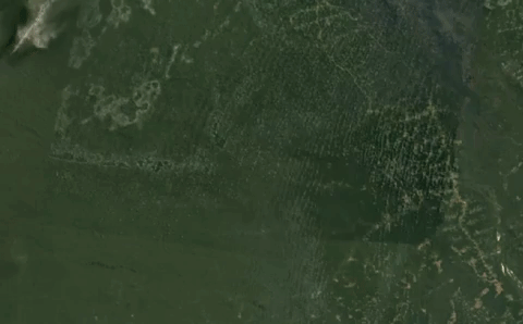 a timelapse satellite gif of deforestation in brazil