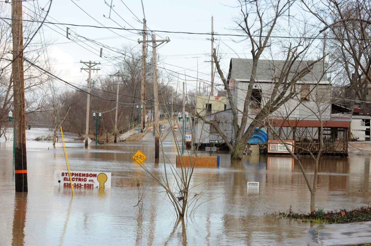 a flooded street