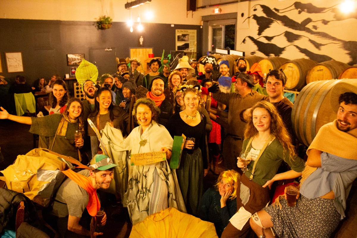 a group photo of people in costume as endemic species in the southern appalachians