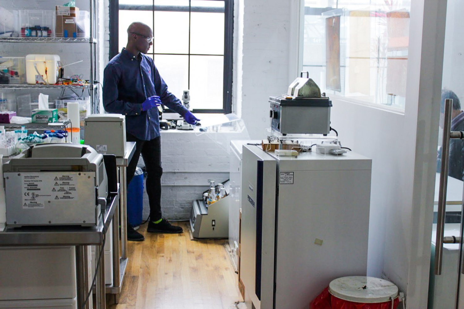 Man using lab equipment