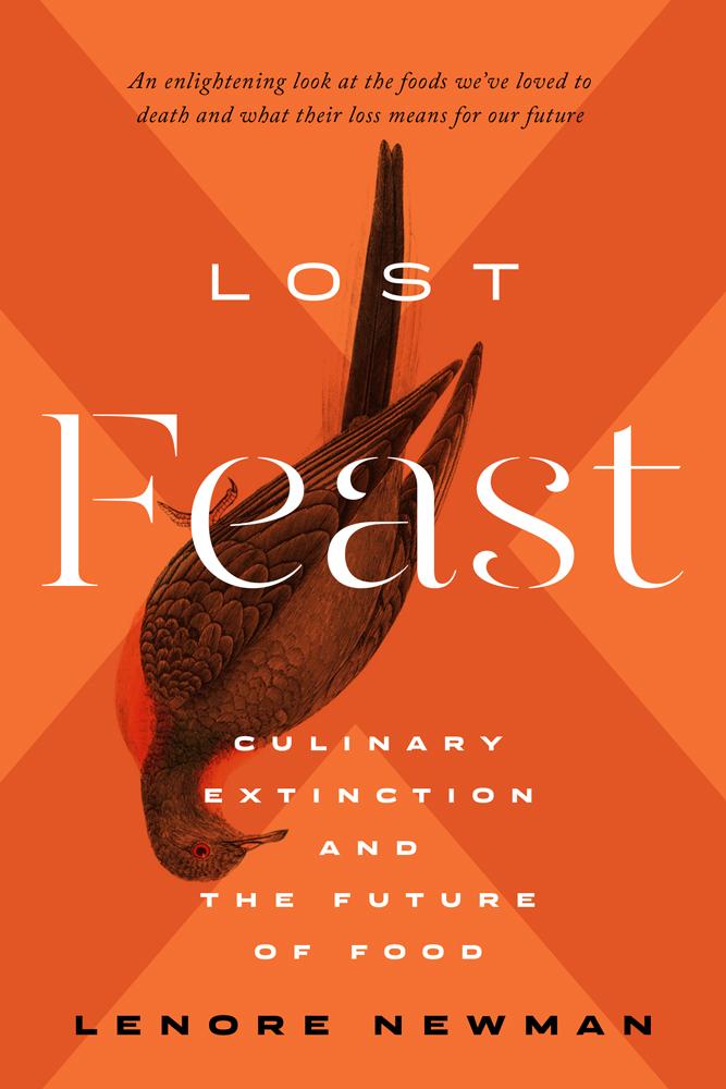 an orange book cover with a bird that reads "the lost feast." 