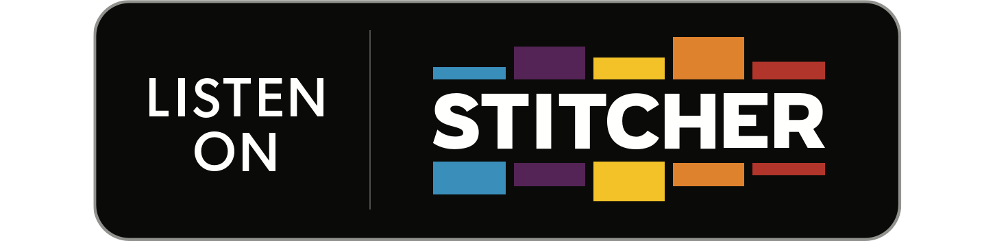 badge that says 'listen on stitcher'