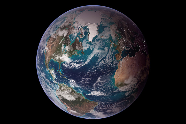 a colored image of the whole earth from space