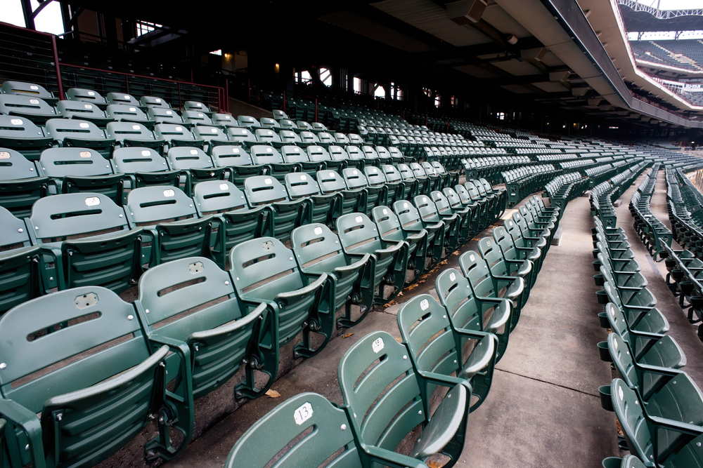 Empty sports stadium during the virus pandemic