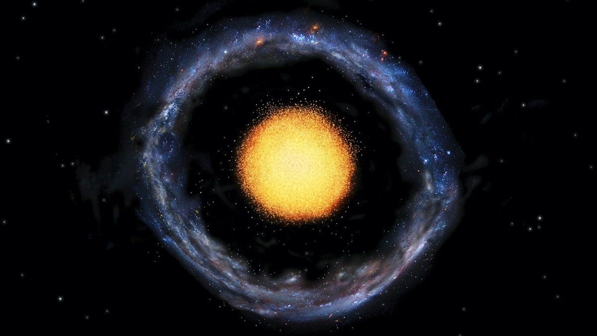 a rendering of a galaxy with a ring around it