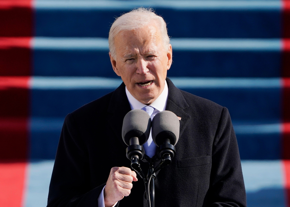 President Joe Biden speaks during the 59th Presidential Inauguration at the U.S. Capitol in Washington, Wednesday, Jan. 20, 2021.