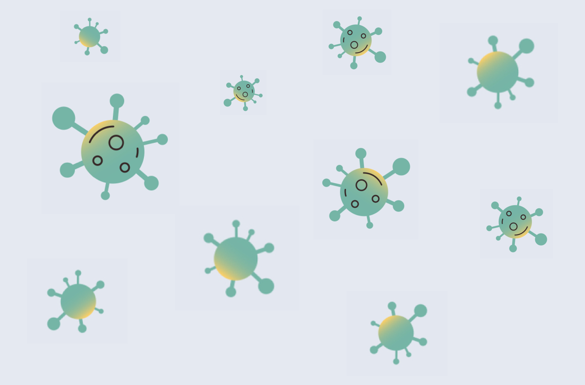 illustrations of abstract coronavirus cells