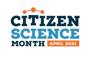 a logo reading citizen science month, april 2021