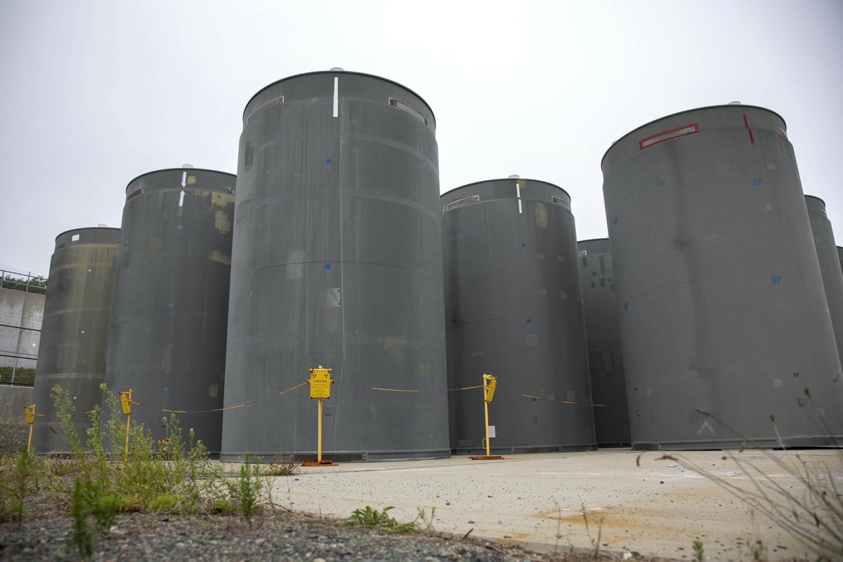 several large cylinder tanks