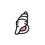 an illustration of a white conch shell