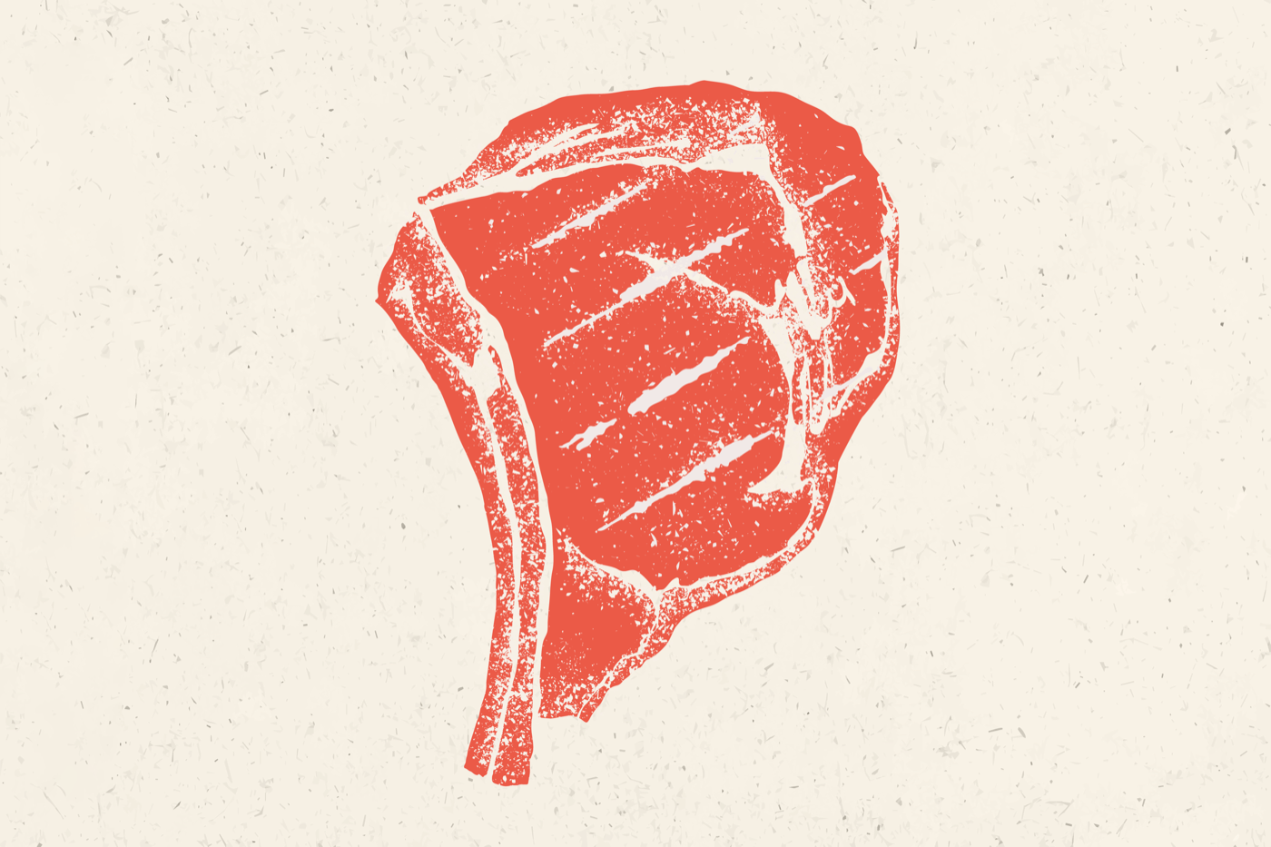 a simple illustration of bone-in ribeye steak