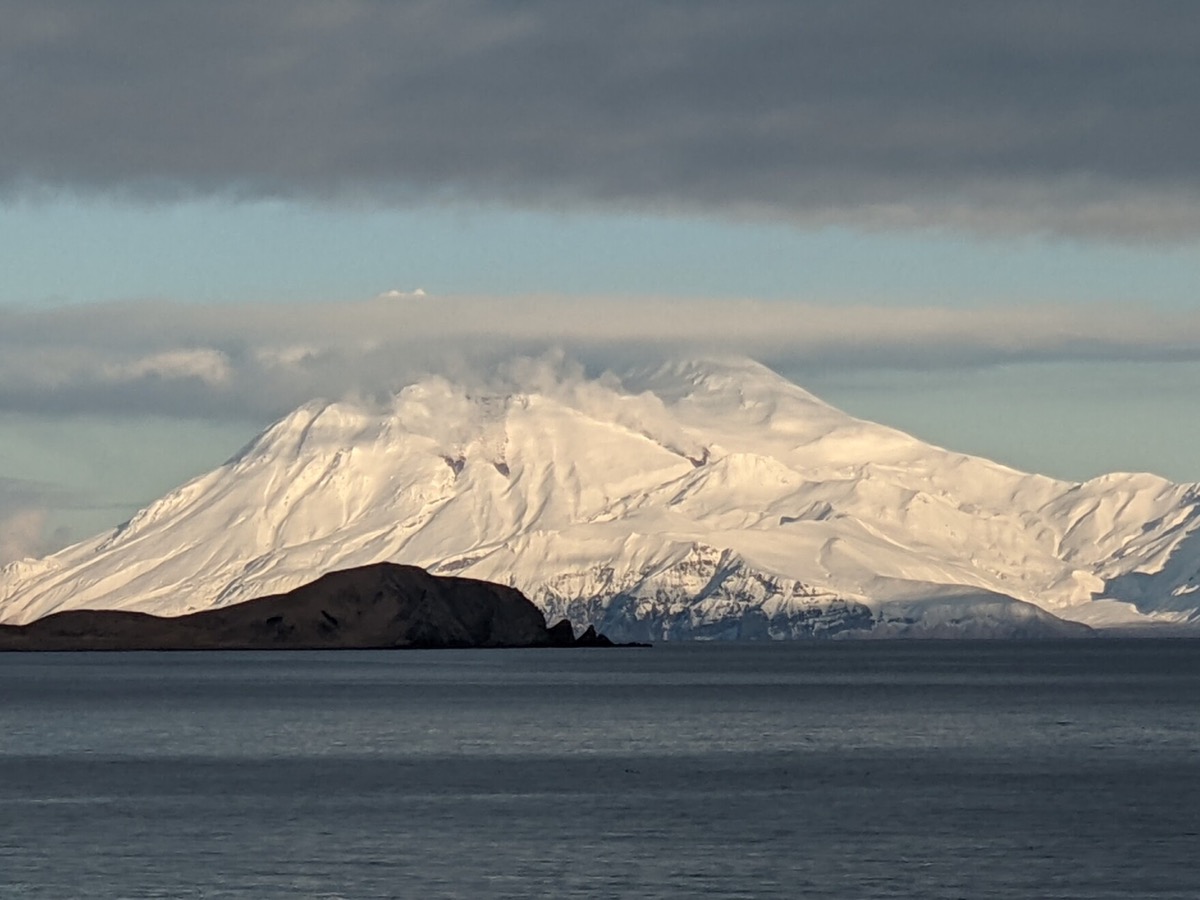 a snow covered island