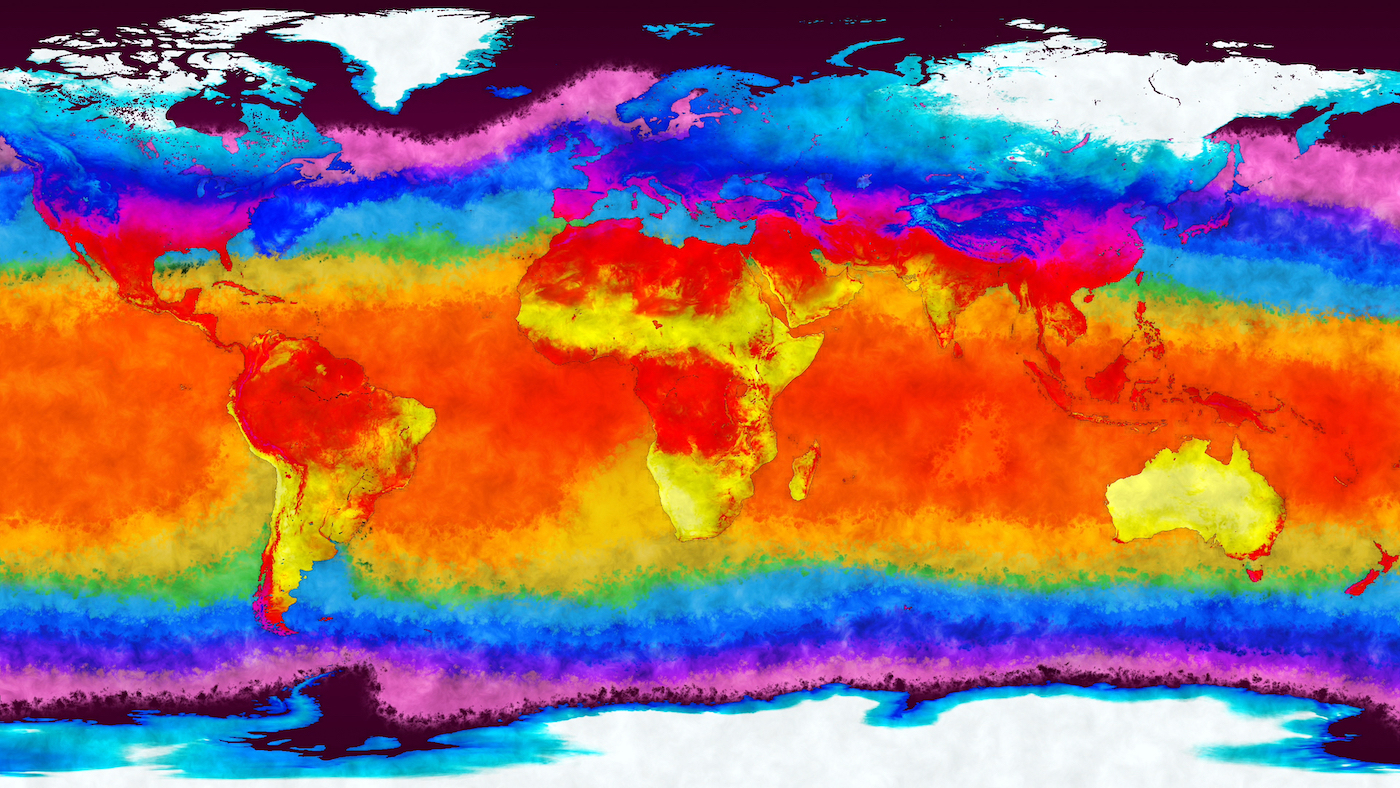 Earth Landmass and Water Surface Global Warming Concept Illustration