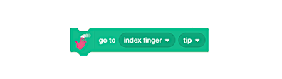A code block that has a small hand and says go to index finger tip.