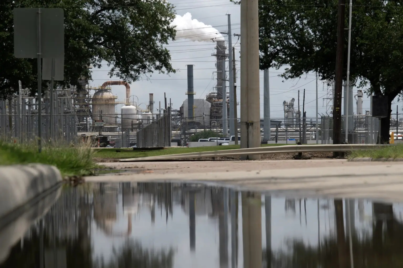 An oil refinery, polluting the air in Texas.