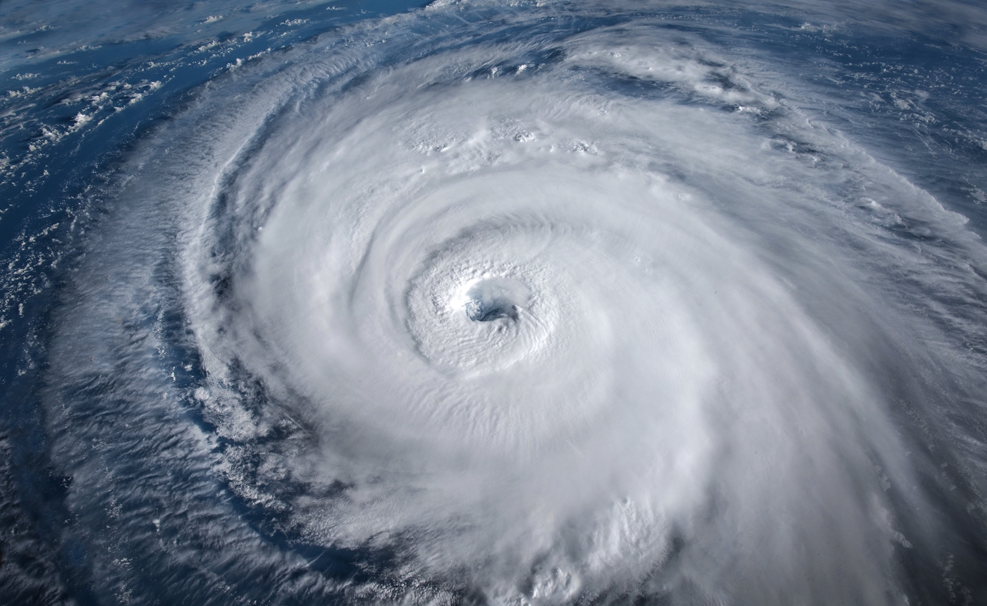 Hurricane over the ocean.