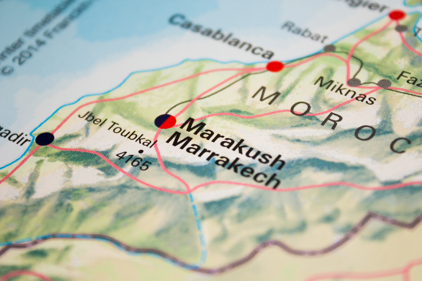 Map of Marrakesh, Morocco - 2017