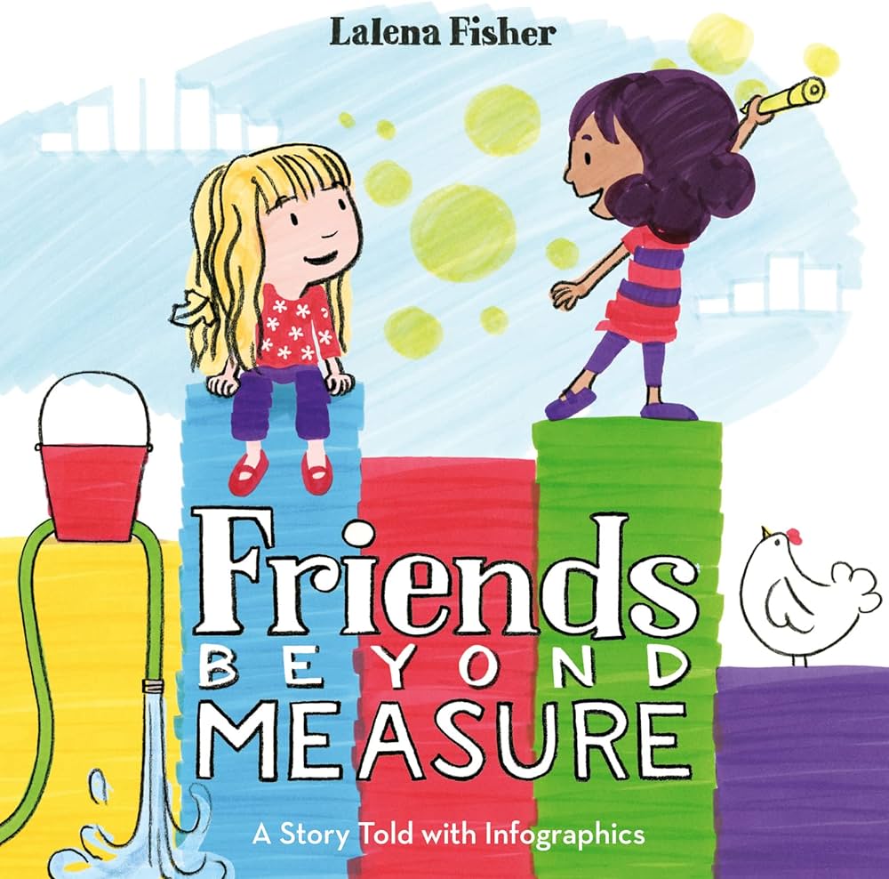 Two young girls on the cover of "Friends Beyond Measure" A story told with infographics