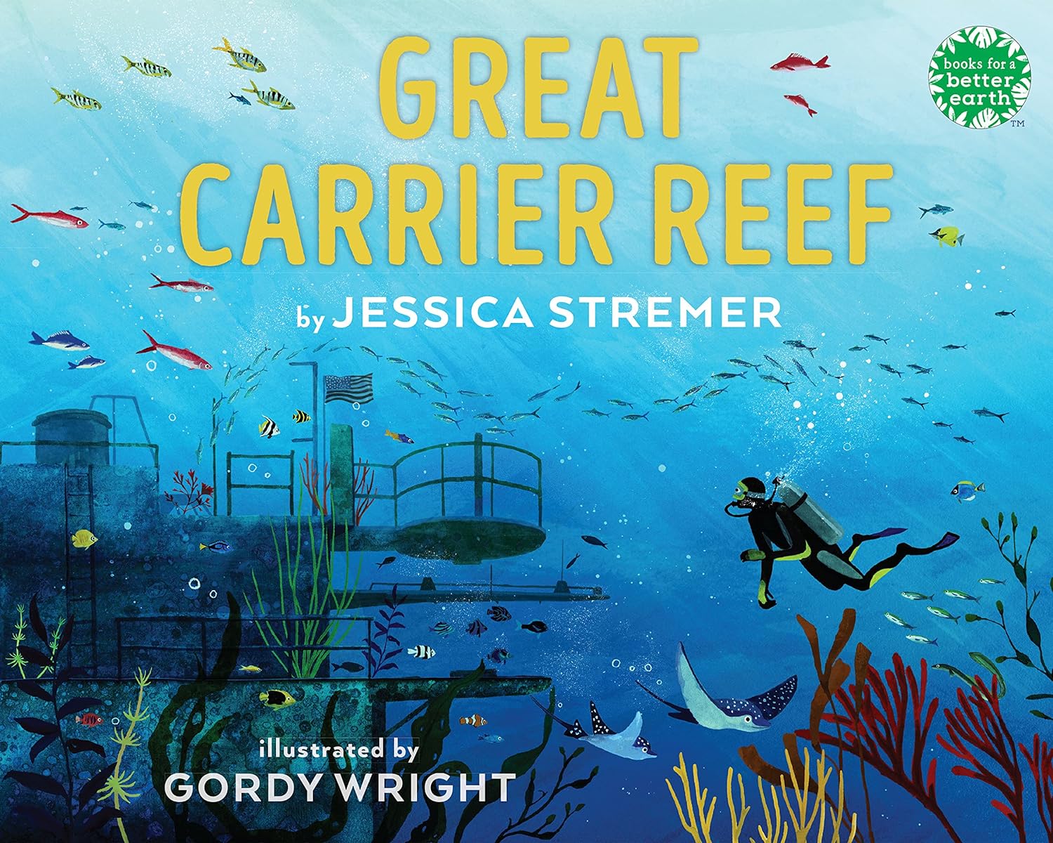 Great Carrier Reef by Jessica Stremer. A scuba diver underwater in the ocean