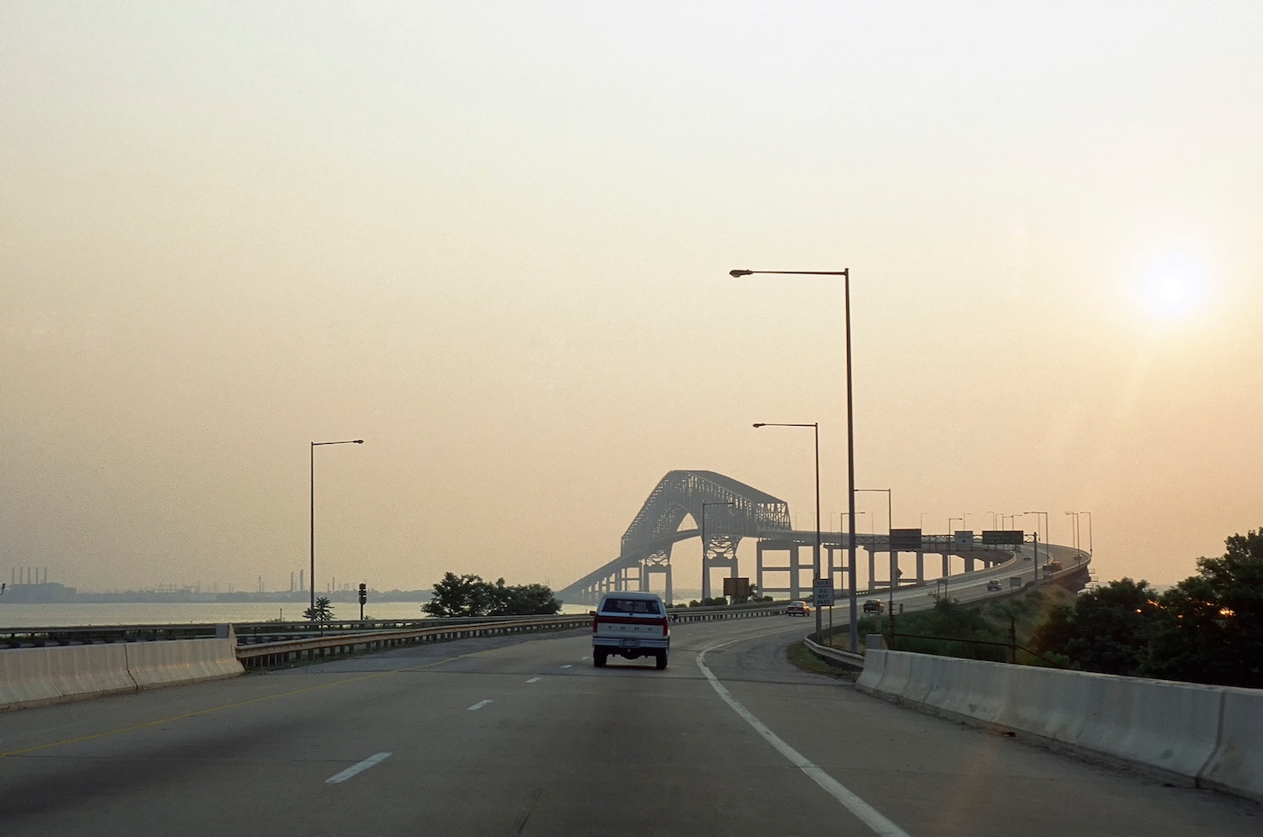Early morning, Frances Scott Key Bridge, Baltimore, Maryland, USA, August 3, 1988
