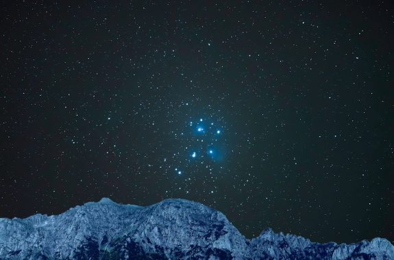 The night sky with Pleiades.