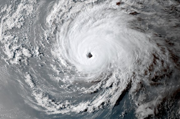 This image shows a hurricane forming via a satellite.