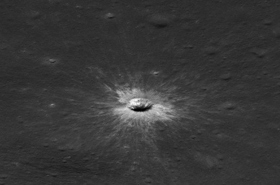 A satellite image of the new crater