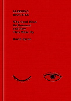 A red book cover with a drawing of one eye open and one eye closed